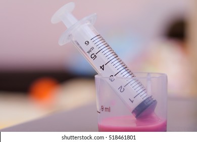 Syringe and medicine for kid fever,Health care in hospital,Syringe