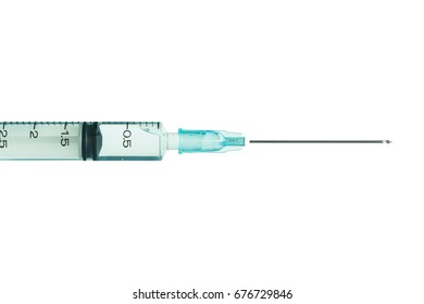 The Syringe And Needle Isolated On White Background