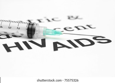  Syringe On Hiv - Aids Background