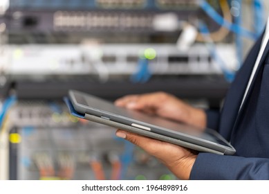 The System Administrator Is Checking Network Server