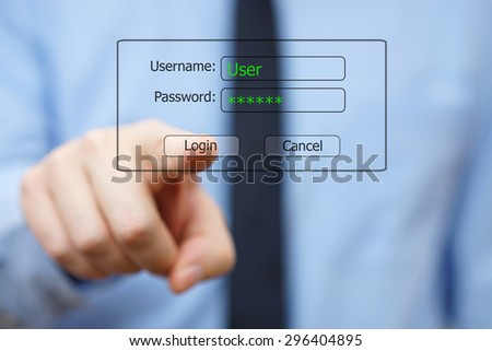 system Engineer pushing log on  button on virtual display