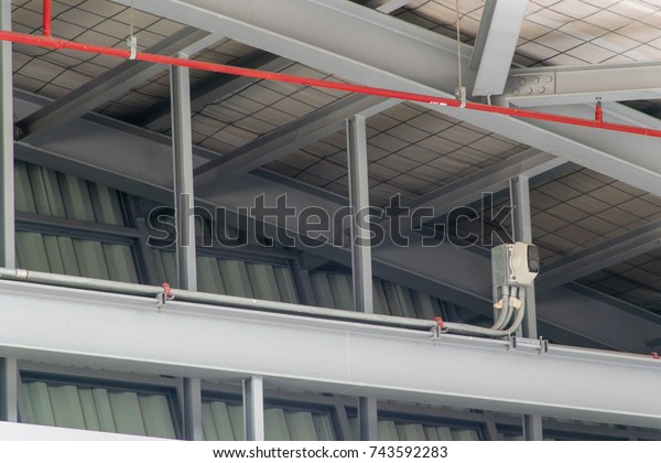 System Equipment Installation Railroad Track Yard Stock Photo