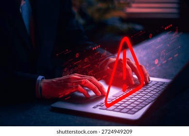 System Hack Warning Alert Cybersecurity Breach in Corporate Networks Urgent Response Required to Prevent Data Compromise High-Risk Environment Digital Security Overview