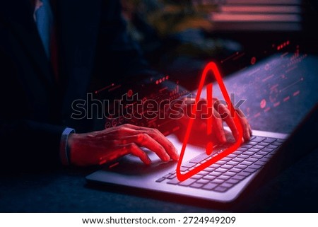 System Hack Warning Alert Cybersecurity Breach in Corporate Networks Urgent Response Required to Prevent Data Compromise High-Risk Environment Digital Security Overview
