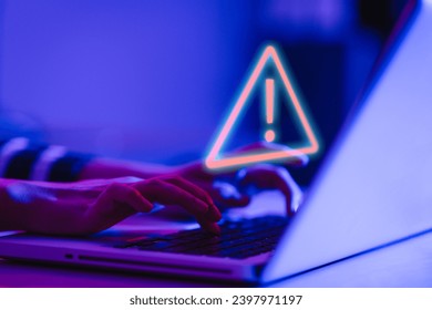 System hacked alert after cyber attack on computer network. compromised information concept. attack, crime, cyber, hacker, network, internet virus cyber security and cybercrime. hackers to steal.
