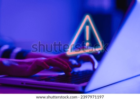 System hacked alert after cyber attack on computer network. compromised information concept. attack, crime, cyber, hacker, network, internet virus cyber security and cybercrime. hackers to steal.
