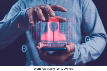 System hacked alert after cyberattack network. Cybersecurity alert: Protect against cyberattacks, viruses, and hackers. Safeguard passwords, stay vigilant for warnings, and secure business networks. - Powered by Shutterstock - Get 15% off with code: PIKWIZARD15