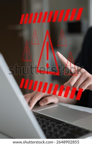 System hacked warning alert network virus threat attack online security computer technology concept data information digital cyber crime protection danger risk safety error firewall privacy spyware
