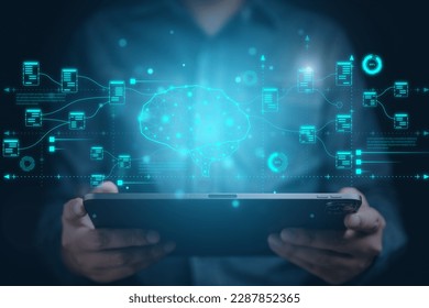 system management. Brain icon and node connection