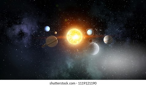 System of planets . Mixed media - Powered by Shutterstock