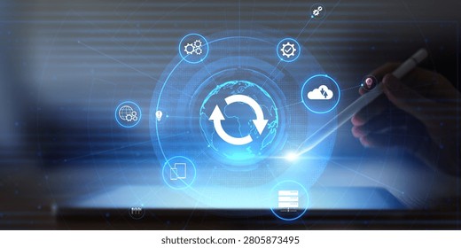 System update process for IT infrastructure maintenance and software synchronization with cloud and server integration