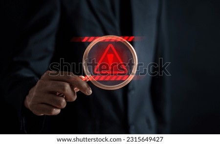 System warning error popup and maintenance showing. cyber attack on online network error system. Cybersecurity vulnerability, data breach, illegal connection, compromised information.