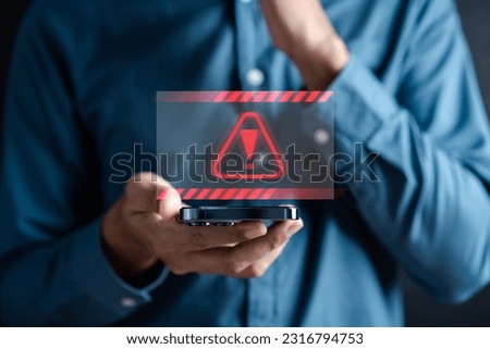 System warning error popup and maintenance showing. cyber attack on online network error system. Cybersecurity vulnerability, data breach, illegal connection, compromised information.
