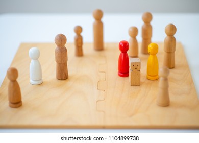 Systemic Board, Family Therapy, Concept, Psychotherapy Wooden Figures, People, Team