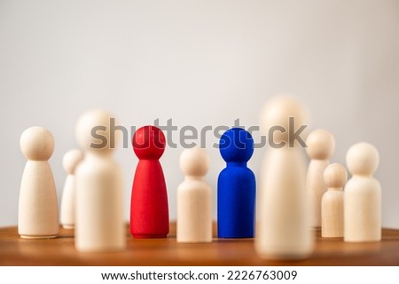 systemic board, family therapy, concept, psychotherapy wooden figures, people, team, family Constellation, posing