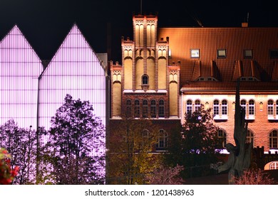 Szczecin, Poland. 6 October 2018. Szczecin Philharmonic At Night