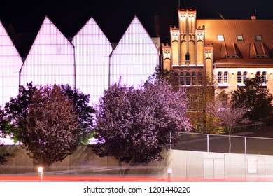 Szczecin, Poland. 6 October 2018. Szczecin Philharmonic At Night