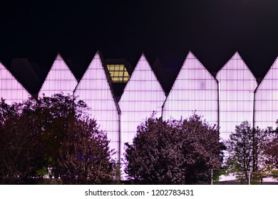 Szczecin, Poland. 6 October 2018. Szczecin Philharmonic At Night