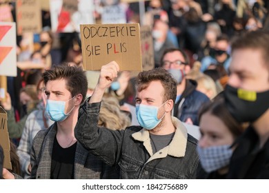 Szczecin (Poland) October 28, 2020. Women's Protest. The Demonstrations Are Caused By The Ruling Of The Constitutional Tribunal Of The Republic Of Poland To Tighten Abortion Regulations In Poland