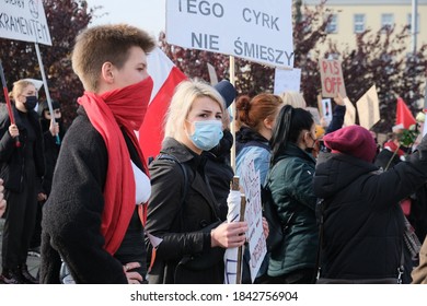 Szczecin (Poland) October 28, 2020. Women's Protest. The Demonstrations Are Caused By The Ruling Of The Constitutional Tribunal Of The Republic Of Poland To Tighten Abortion Regulations In Poland