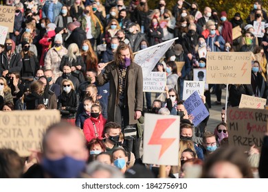 Szczecin (Poland) October 28, 2020. Women's Protest. The Demonstrations Are Caused By The Ruling Of The Constitutional Tribunal Of The Republic Of Poland To Tighten Abortion Regulations In Poland