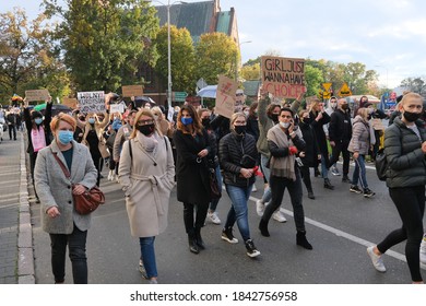 Szczecin (Poland) October 28, 2020. Women's Protest. The Demonstrations Are Caused By The Ruling Of The Constitutional Tribunal Of The Republic Of Poland To Tighten Abortion Regulations In Poland