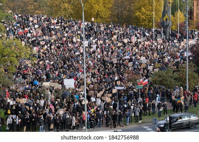 Szczecin (Poland) October 28, 2020. Women's Protest. The Demonstrations Are Caused By The Ruling Of The Constitutional Tribunal Of The Republic Of Poland To Tighten Abortion Regulations In Poland