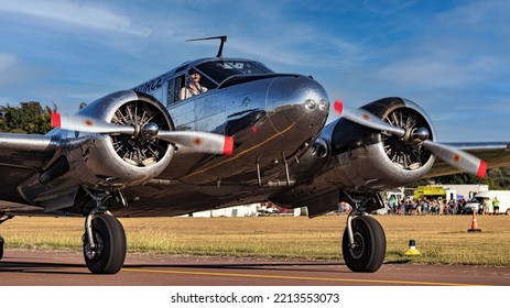 SZEGED, HUNGARY - Sep 13, 2021: The Lockheed L-188 Electra Plane At An Airshow  Amelia Earhart Flew With Such A Plane And Disappeared In 1937