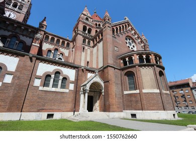 Szeged Votive Church In Hungary. Romanesque Revival Architecture.