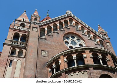 Szeged Votive Church In Hungary. Romanesque Revival Architecture.