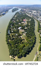 Sziget Festival, Budapest, Hungary Aerial