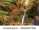 Lillafüred Szinva waterfall in Miskolc Bükk Mountains National Park autumn fall season 
