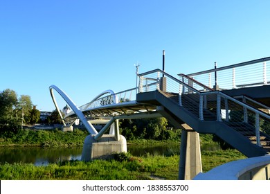 Szolnok Hungary 07 September 2013 Is Located On The Say Tisza Longest Bridge In Central Europe Of 444 Meters. This Beautiful Bridge Resembles A Printed Flower.