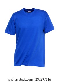 T Shirt Royal Blue Isolated On White