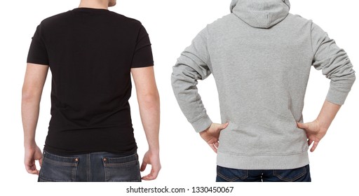 Download Similar Images Stock Photos Vectors Of Misty Grey T Shirt Mock Up Front And Back View Isolated Male Model Wear Plain Gray Shirt Mockup V Neck Shirt Design Template Blank Tees For Print PSD Mockup Templates