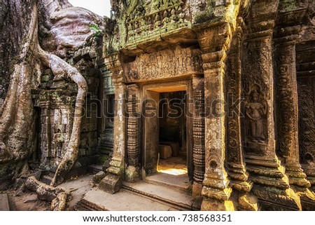 Ta Prohm temple and ruins in Siem Reap