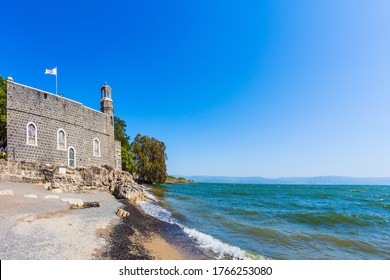 Tabgha - Church Of The Multiplication Of Bread And Fish On The Coast Of Sea Of Galilee. Christian Places Of Israel. Ethnographic, Historical, Religious And Photo Tourism Concept