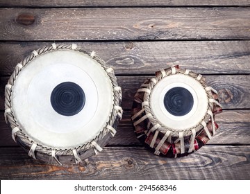 Tabla Drums Indian Classical Music Instrument Close Up 