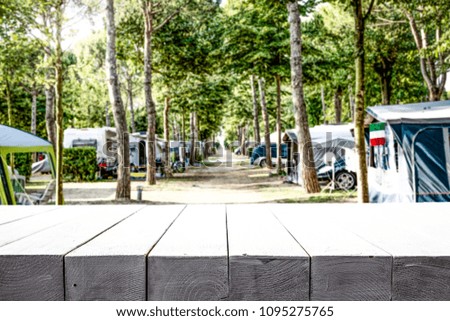 Table background and camping space. 