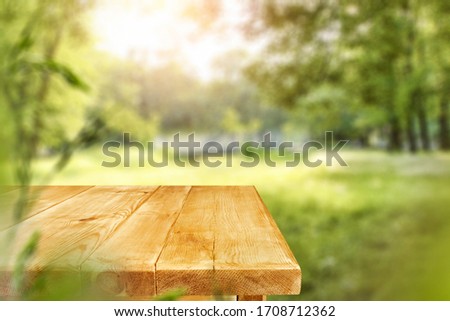 Table background of free space and spring time 