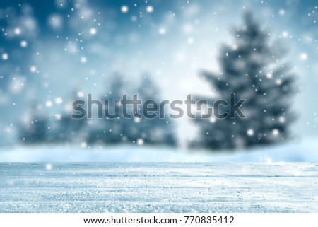Table background and winter time 