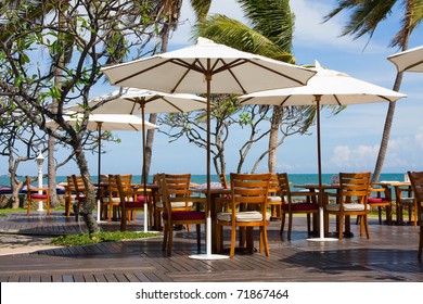 Table with a beautiful sea view . Thailand .