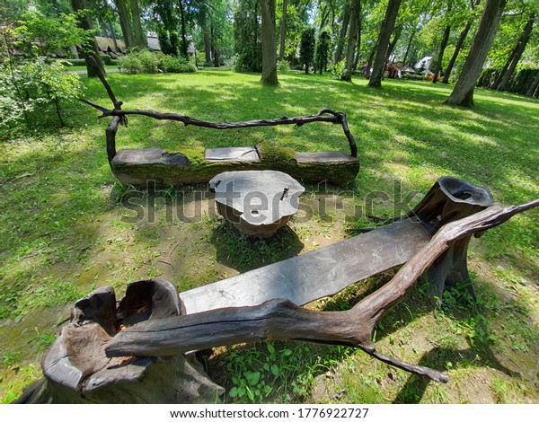 Table Chair Made Tree Stump Stock Photo Edit Now 1776922727