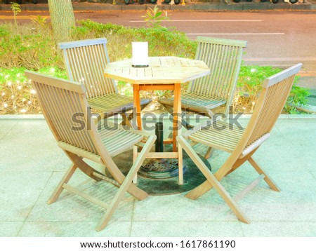 Table and chair in roadside