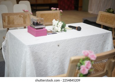 Table and Chairs Arrangement for Muslim Wedding Ceremony - Shutterstock ID 2254845209