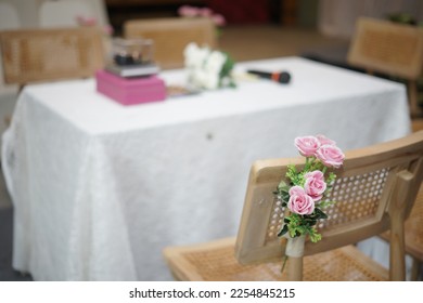 Table and Chairs Arrangement for Muslim Wedding Ceremony - Shutterstock ID 2254845215