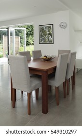 Table and chairs in dining area