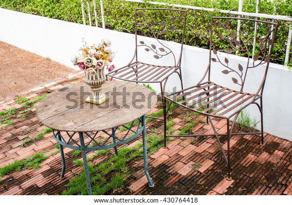 Table Chairs Garden Stock Photo (Edit Now) 430764418