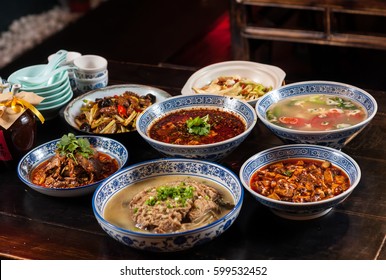 A Table Of Chinese Food,Sichuan Cuisine