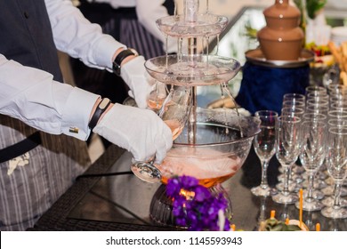 Table Decoration Of Champagne Fountain